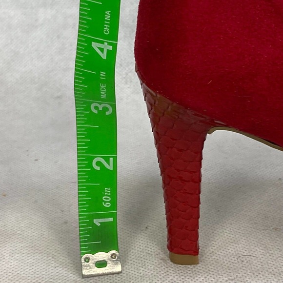 Rialto Pumps Womens Sz 6M Red Murphy Classic Point Toe Snake Heels Stiletto - Picture 7 of 7